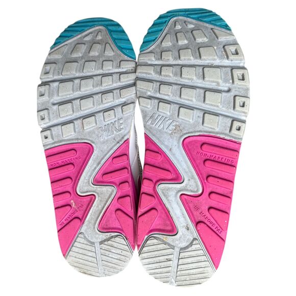 Nike Air Max Sneakers Youth 6Y White Pink Teal Polka Dot - Picture 4 of 9